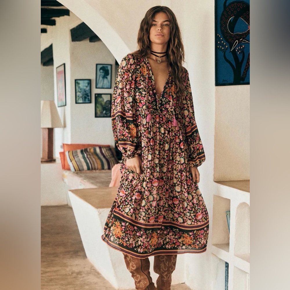 Spell Multicolor Long Sleeve Dress